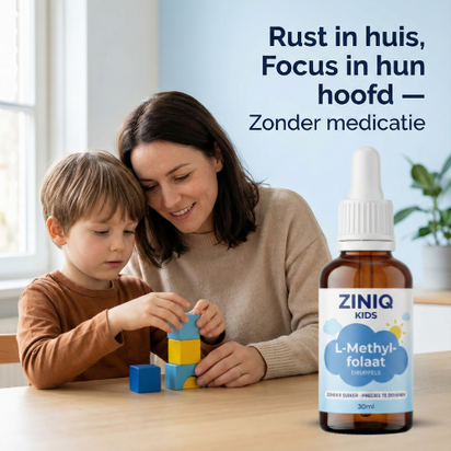 ZINIQ L-Methylfolaat | Rust in het hoofd na schooltijd — zonder medicatie. en een kind dat zich weer goed voelt in zijn eigen hoofd.