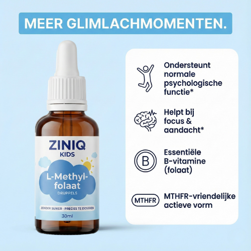 ZINIQ L-Methylfolaat | Rust in het hoofd na schooltijd — zonder medicatie. en een kind dat zich weer goed voelt in zijn eigen hoofd.